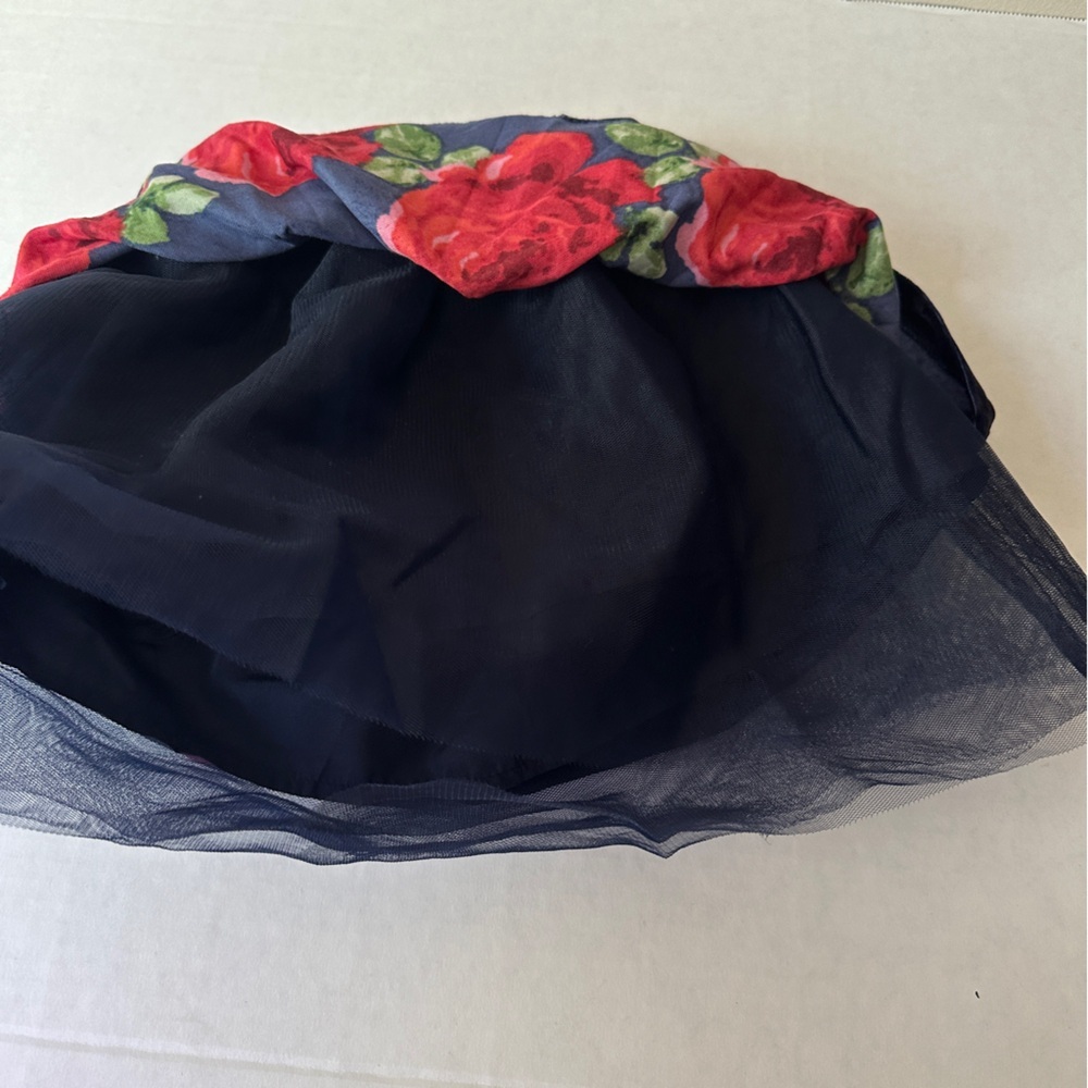 Janie and Jack Black Skirt with Red Floral Accents - Picture 5 of 6